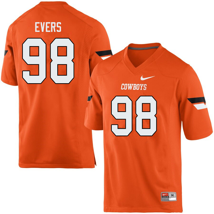 Men #98 Brendon Evers Oklahoma State Cowboys College Football Jerseys Sale-Orange - Click Image to Close
